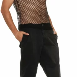 Hip Hop Sleeveless Mesh (Black) Adult Top