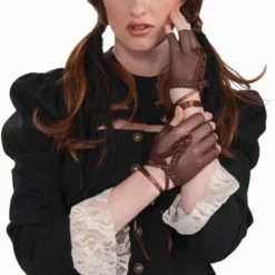 Steampunk Brown Lace Gloves Adult