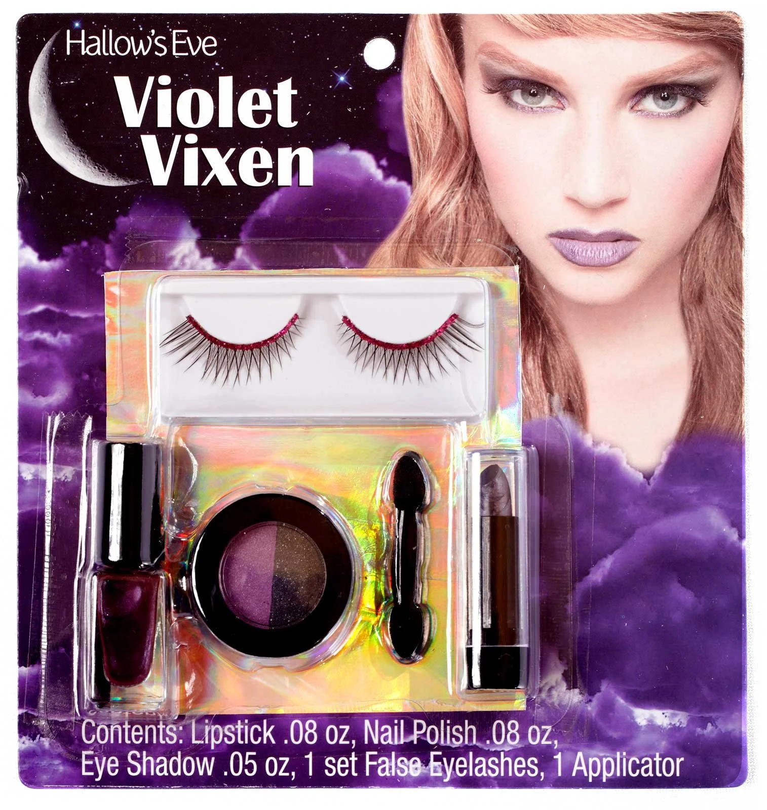 Hallow's Eve Violet Vixen Makeup And False Eyelashes Kit Adult