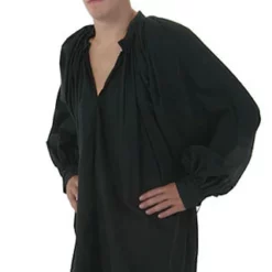 Plus Size Black Peasant Shirt