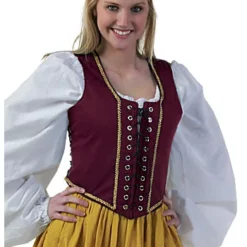 Plus Size Burgundy Lock Lace Bodice