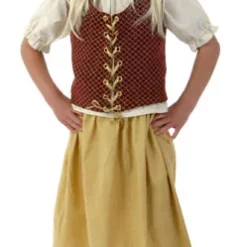 Girls Red Peasant Dress